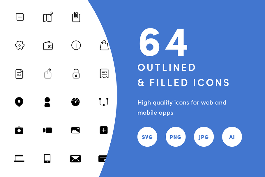 64 Basic App Icon Set 24x24 in Graphics - product preview 8