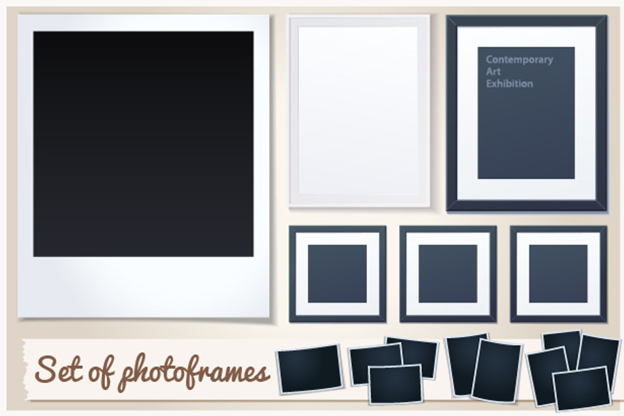Set of Photoframes in Objects - product preview 8