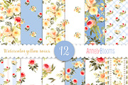 Shabby chic watercolor patterns