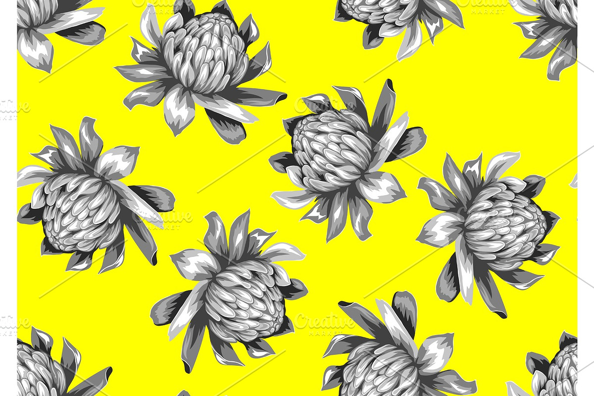 Seamless pattern with etlingera flowers. Decorative ornament in Patterns - product preview 8