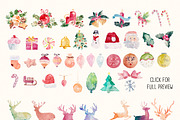 Watercolor Christmas Print & Doodles
