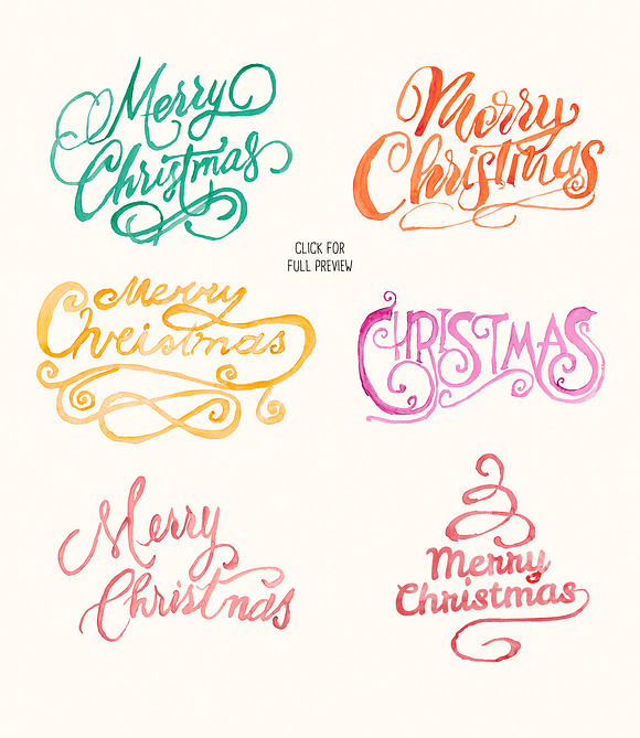 Watercolor Christmas Print & Doodles in Objects - product preview 2
