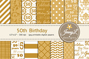 50th Birthday Digital Papers