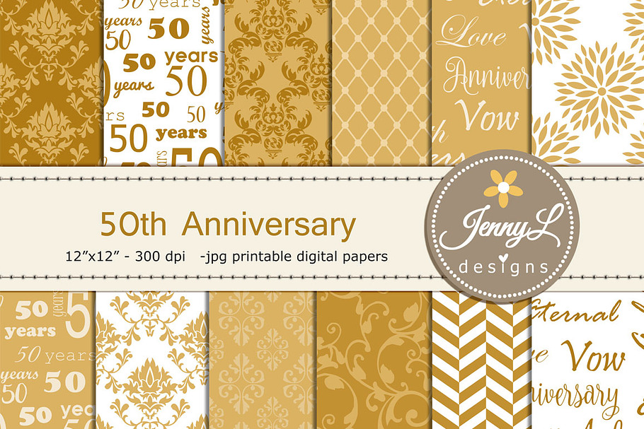 50th Wedding Anniversary Papers in Patterns - product preview 8