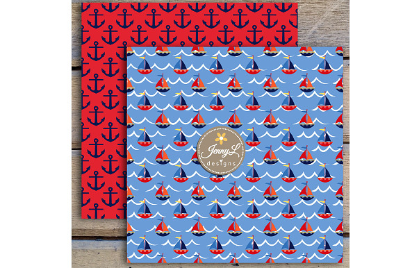 Nautical Digital Papers & Cliparts in Patterns - product preview 2