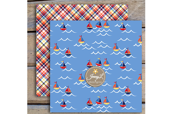 Nautical Digital Papers & Cliparts in Patterns - product preview 3