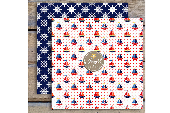 Nautical Digital Papers & Cliparts in Patterns - product preview 5