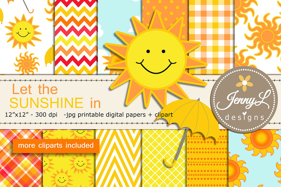 Sun Summer DIigital Papers in Patterns - product preview 8