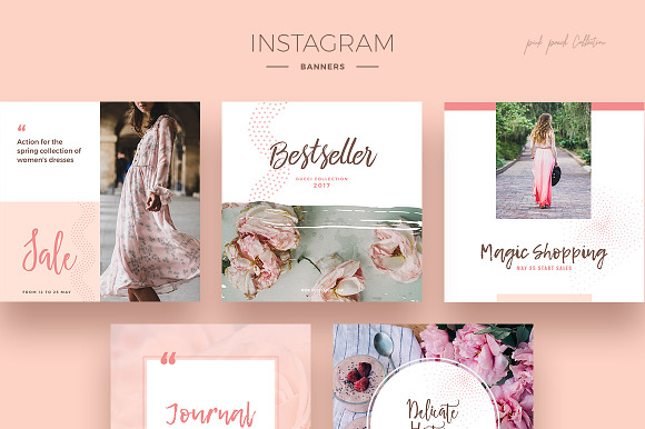Pink Peach Social Media Designs in Instagram Templates - product preview 1