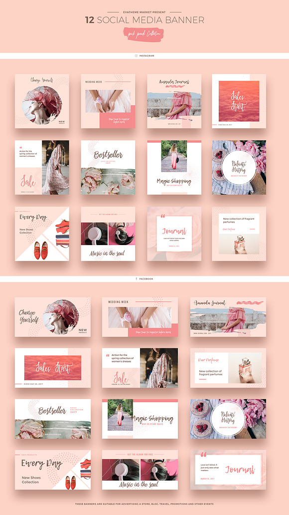 Pink Peach Social Media Designs in Instagram Templates - product preview 4