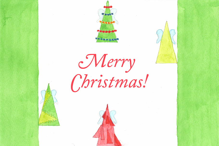 Christmas Trees Watercolor Clip Art