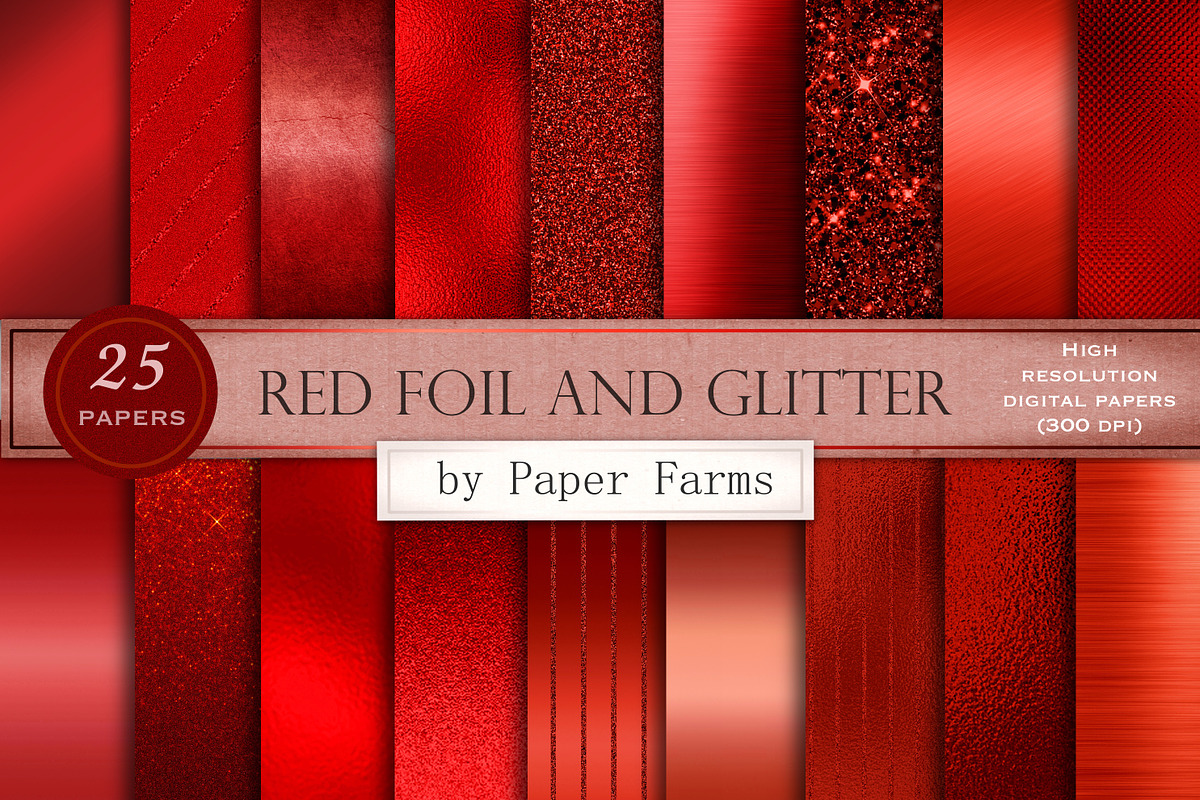 Red foil and glitter in Textures - product preview 8