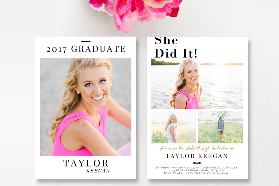 Senior Grad Announcement Template in Postcard Templates - product preview 8