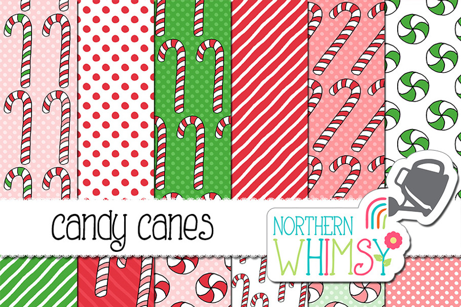 Candy Cane Seamless Patterns