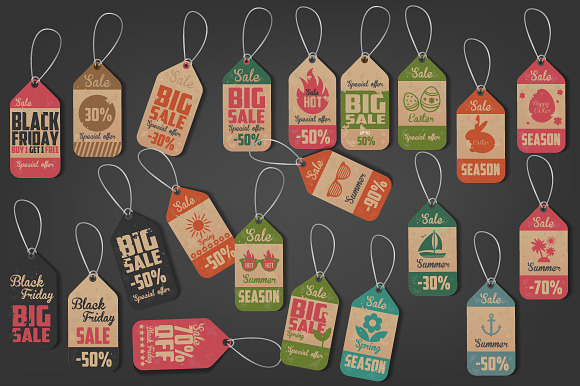 21 Vintage Tags in Illustrations - product preview 1