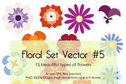 Floral Set Vector #5