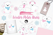 Winter Polar Bears illustration pack