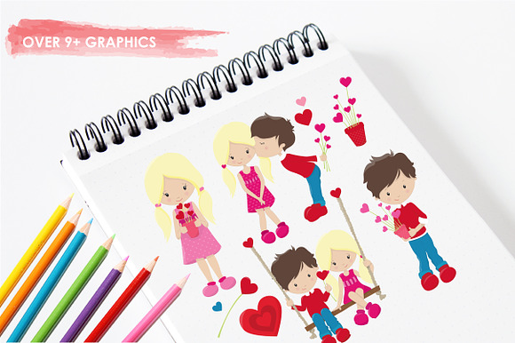 My First Valentine illustration pack in Illustrations - product preview 2