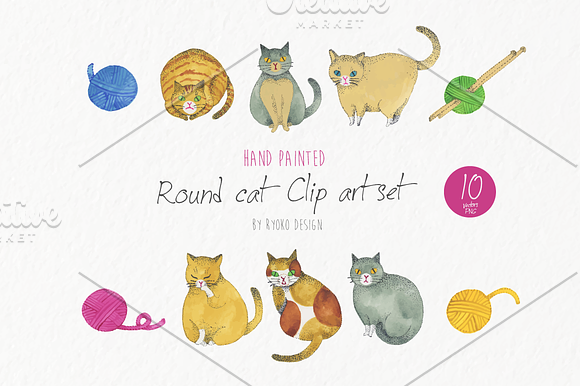 Cat watercolor animal pet graphics in Illustrations - product preview 1