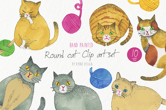 Cat watercolor animal pet graphics in Illustrations - product preview 2