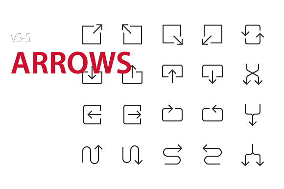 100 Arrows UI icons in UI Icons - product preview 4