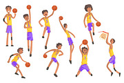 Basketball Players Of Same Team Action Stickers