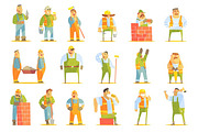 Construction Workers At Work Set