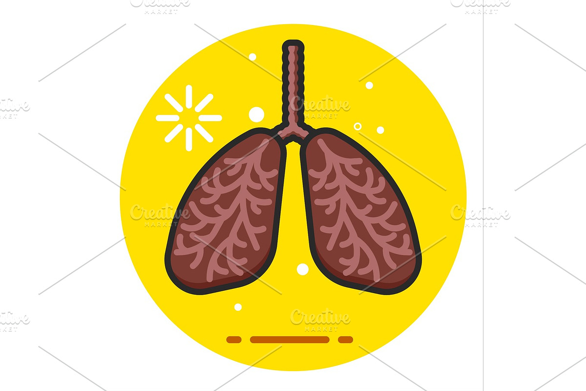 Lungs Smoker icon in Objects - product preview 8