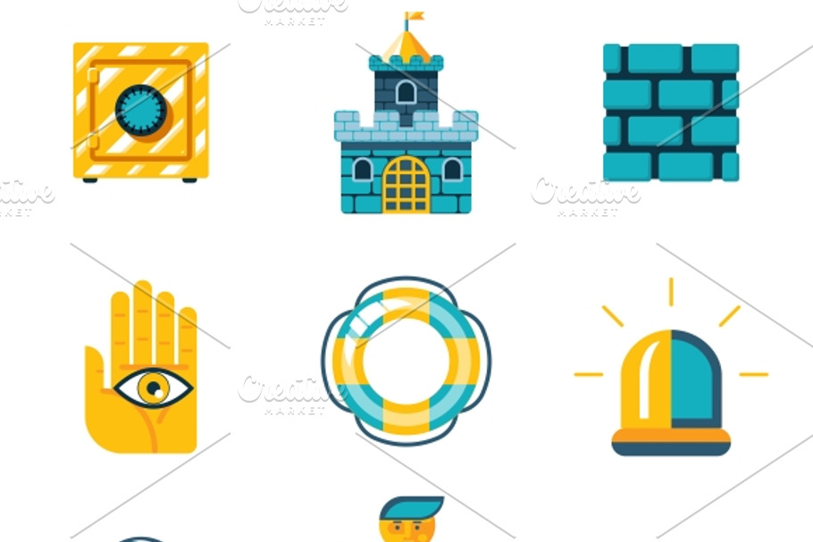 Colored Safety and Insurance Icons