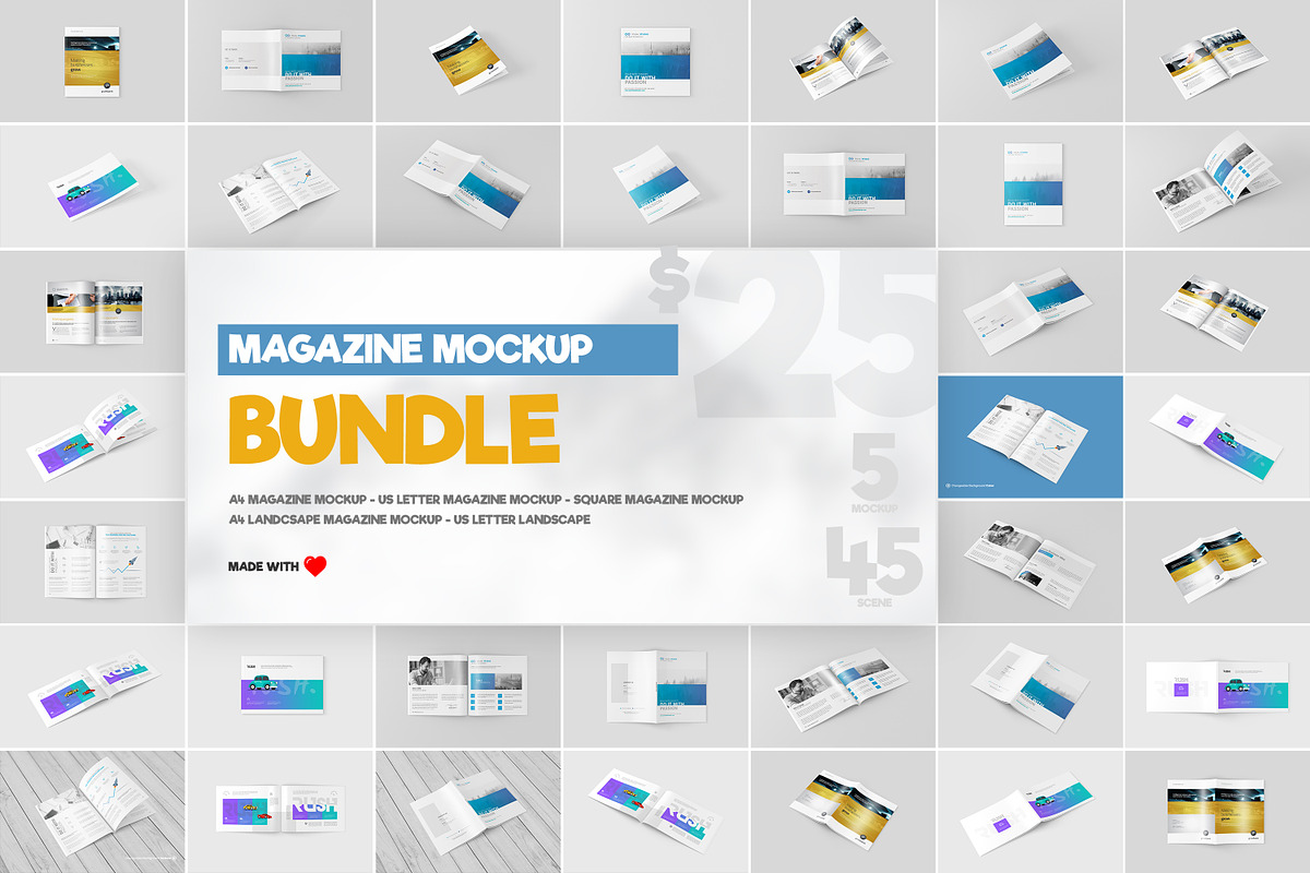 Magazine Mock-Ups Bundle in Print Mockups - product preview 8