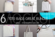 Tote Bags Great Bundle. PSD + JPEG