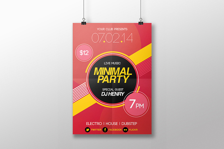 Minimal Party Flyer Template in Templates - product preview 8