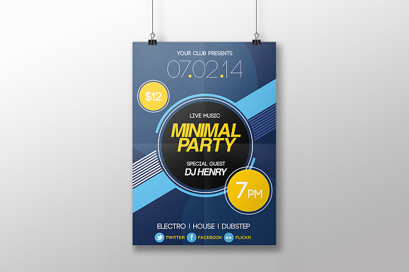 Minimal Party Flyer Template in Templates - product preview 1