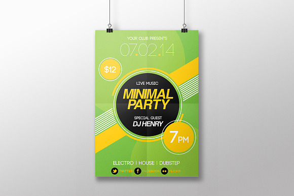 Minimal Party Flyer Template in Templates - product preview 2
