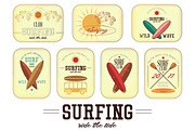 Retro Surfing Labels