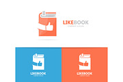 Vector of book and like logo combination. Library and best symbol or icon. Unique encyclopedia and bookstore logotype design template.