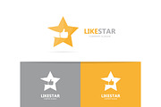 Vector of star and like logo combination. Leader and best symbol or icon.