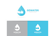 Vector of oil and like logo combination. Drop and best symbol or icon. Unique water and aqua logotype design template.