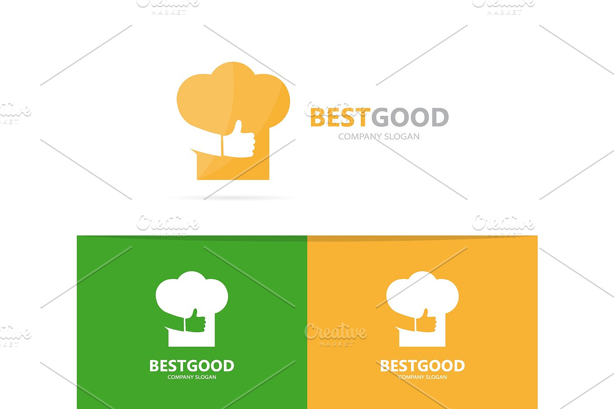 Vector of chef hat and like logo combination. Kitchen and best symbol or icon. Unique cook and restaurant logotype design template. in Logo Templates - product preview 8