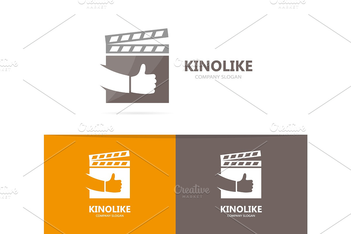 Vector of clapperboard and like logo combination. Cinema and best symbol or icon. Unique video and film logotype design template. in Logo Templates - product preview 8