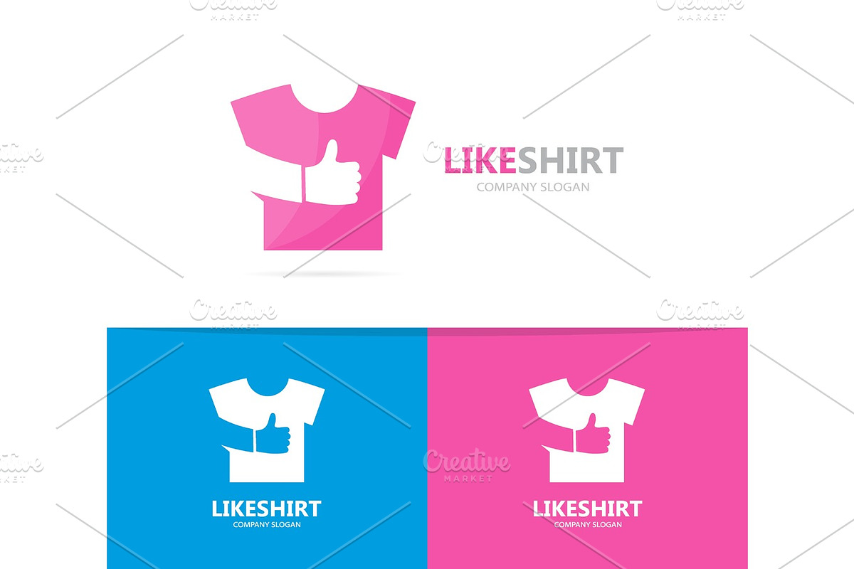 Vector of cloth and like logo combination. Shirt and best symbol or icon. Unique fashion and garment logotype design template. in Logo Templates - product preview 8