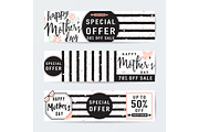 Vector illustration of horizontal banner set for mothers day sale
