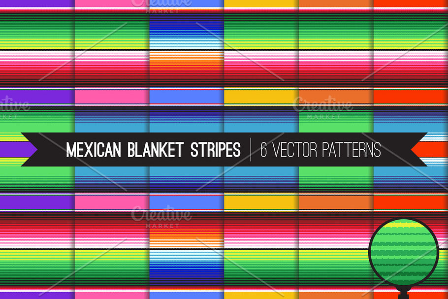 Vector Mexican Blanket Stripes