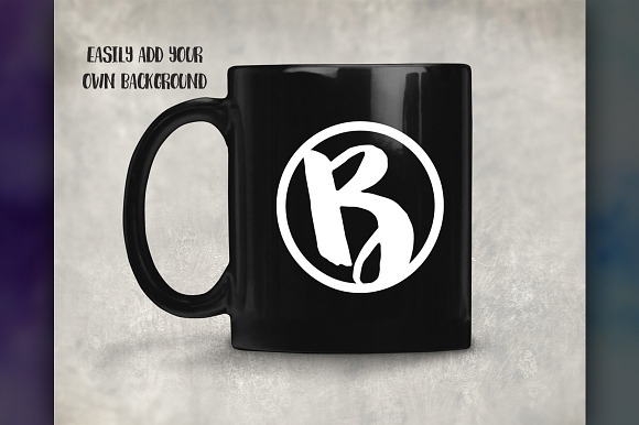 Black Coffee Mug Mockup in Product Mockups - product preview 2