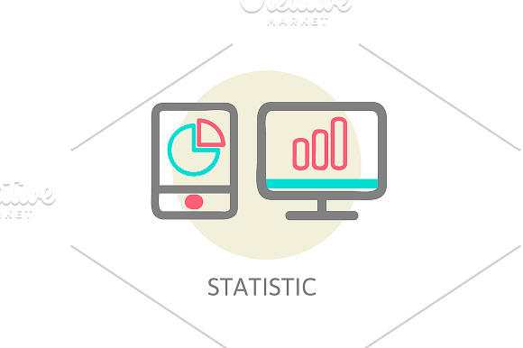 Set With Online Statistics in Illustrations - product preview 2
