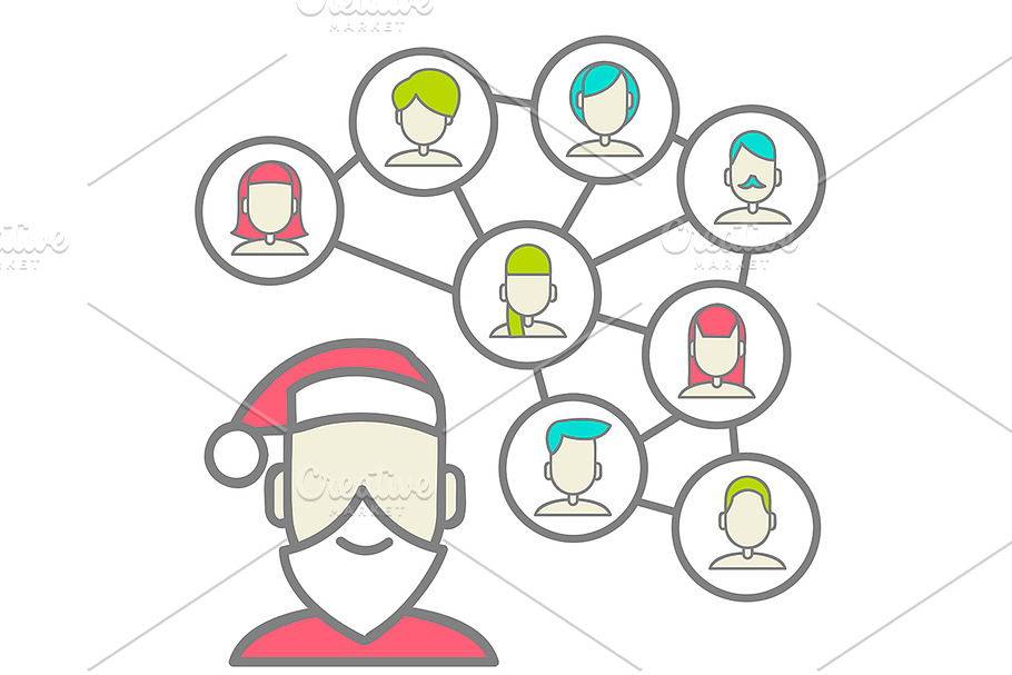 Christmas Social Networks in Illustrations - product preview 8