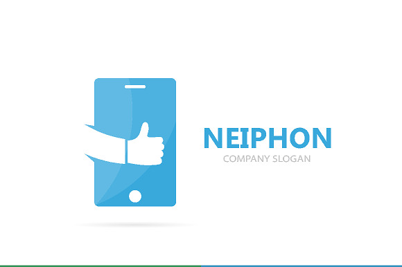 Vector of phone and like logo combination. Mobile and best symbol or icon. Unique social and device logotype design template. in Logo Templates - product preview 1