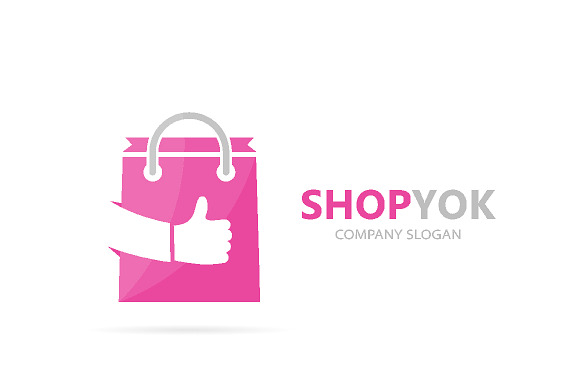 Vector of shop and like logo combination. Sale and best symbol or icon. Unique bag and online logotype design template. in Logo Templates - product preview 1