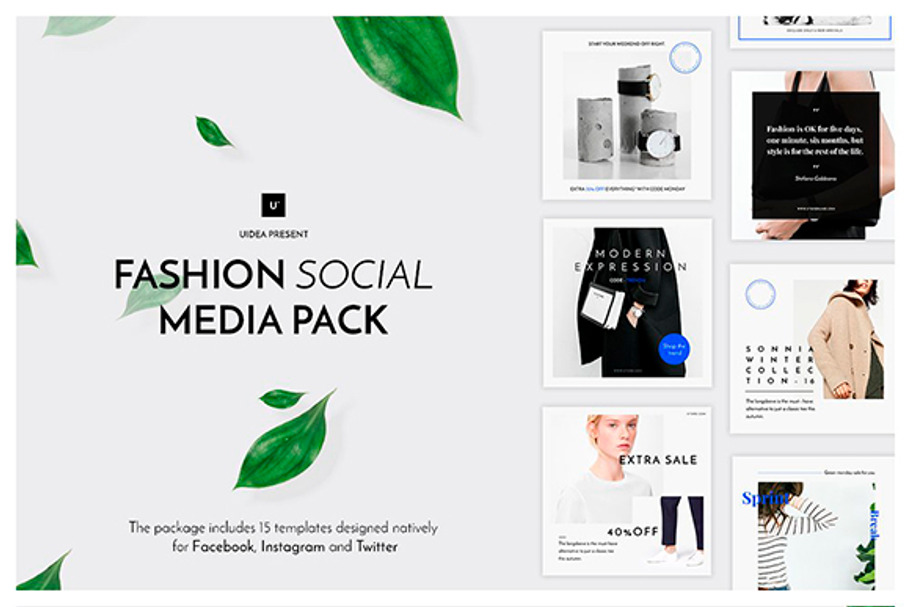 Fashion Social Media Pack in Social Media Templates - product preview 8