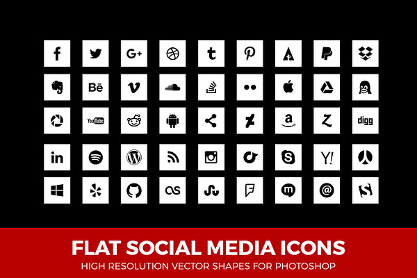 Simple Social Media Icons Square W